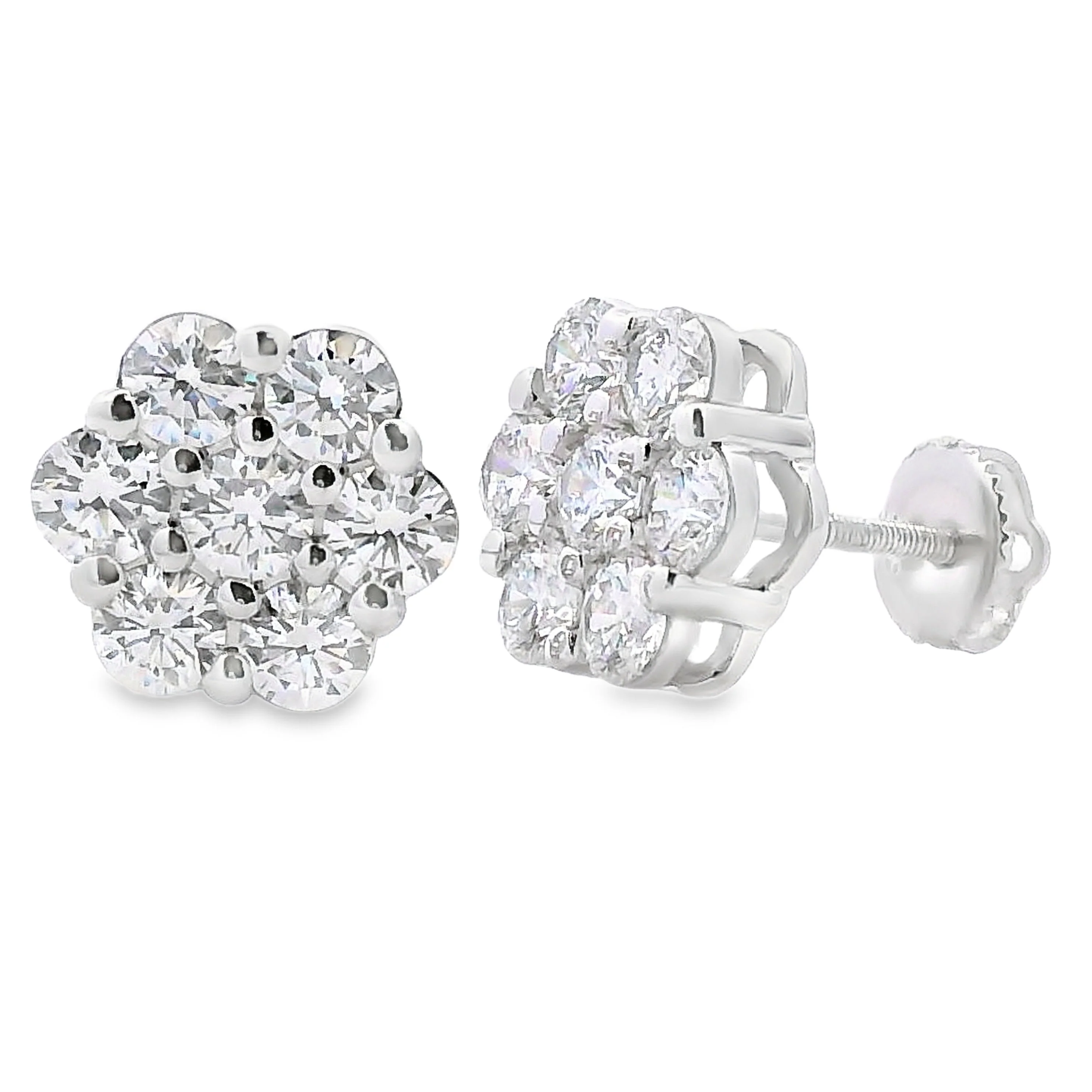 2.81ct Lab Grown Diamond Earrings Sterling Silver