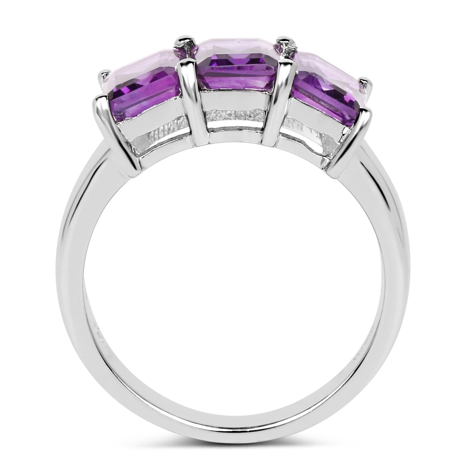 2.85 Carat Genuine Amethyst .925 Sterling Silver Ring - Image 2