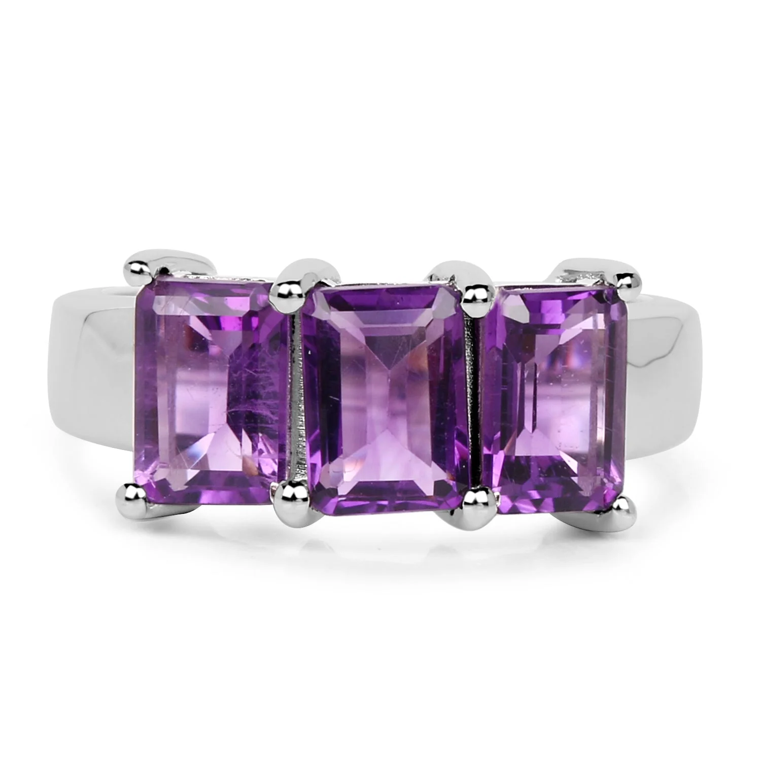 2.85 Carat Genuine Amethyst .925 Sterling Silver Ring - Image 3