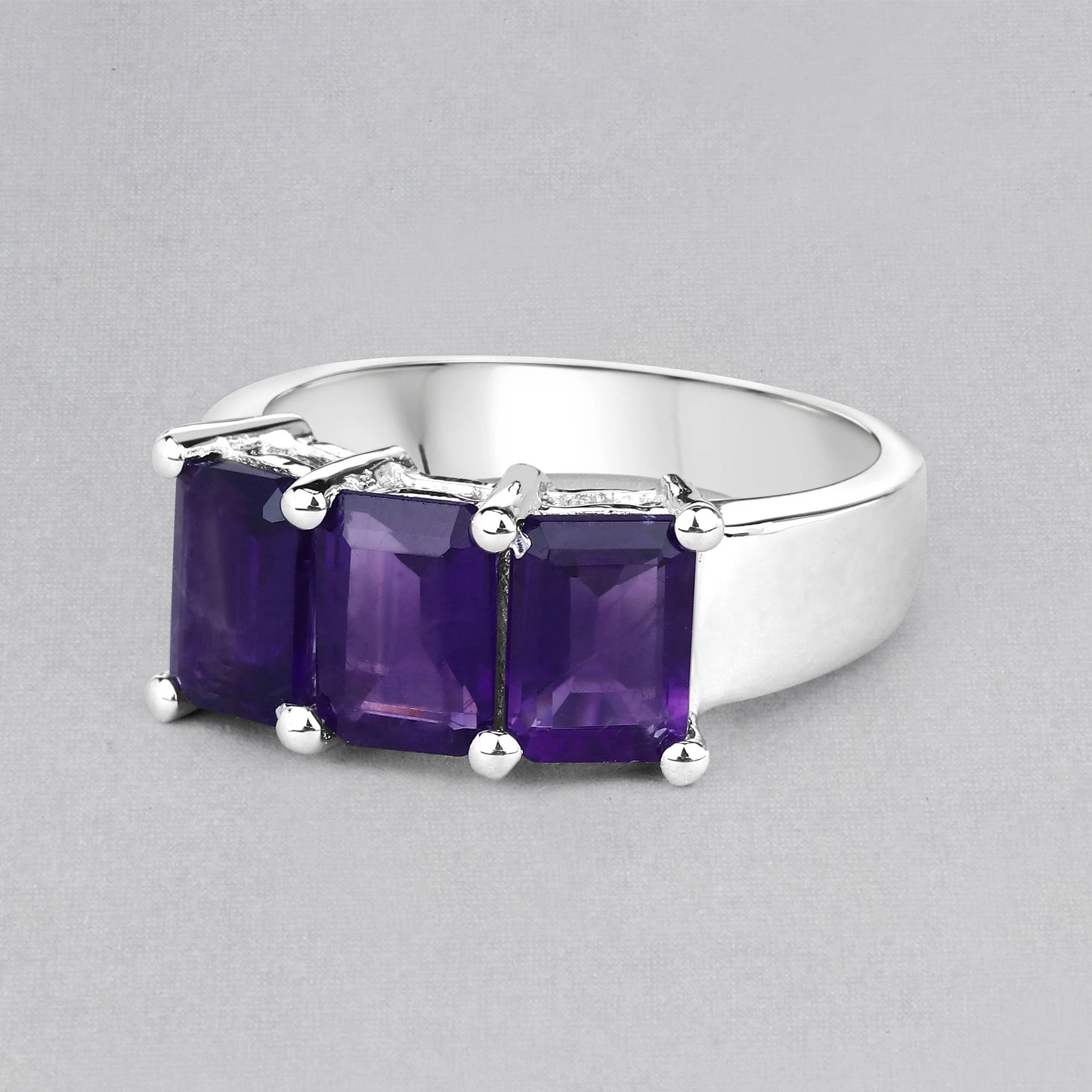 2.85 Carat Genuine Amethyst .925 Sterling Silver Ring - Image 4