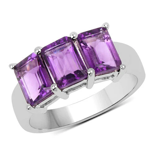 2.85 Carat Genuine Amethyst .925 Sterling Silver Ring - Image 5