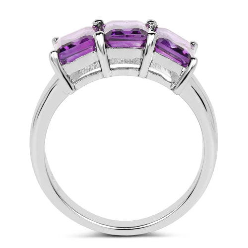 2.85 Carat Genuine Amethyst .925 Sterling Silver Ring - Image 6