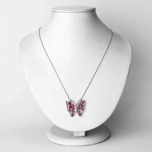 2.88 Carat Genuine Ruby and White Zircon .925 Sterling Silver Necklace - Image 6
