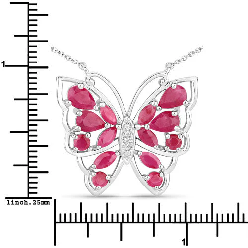 2.88 Carat Genuine Ruby and White Zircon .925 Sterling Silver Necklace - Image 7
