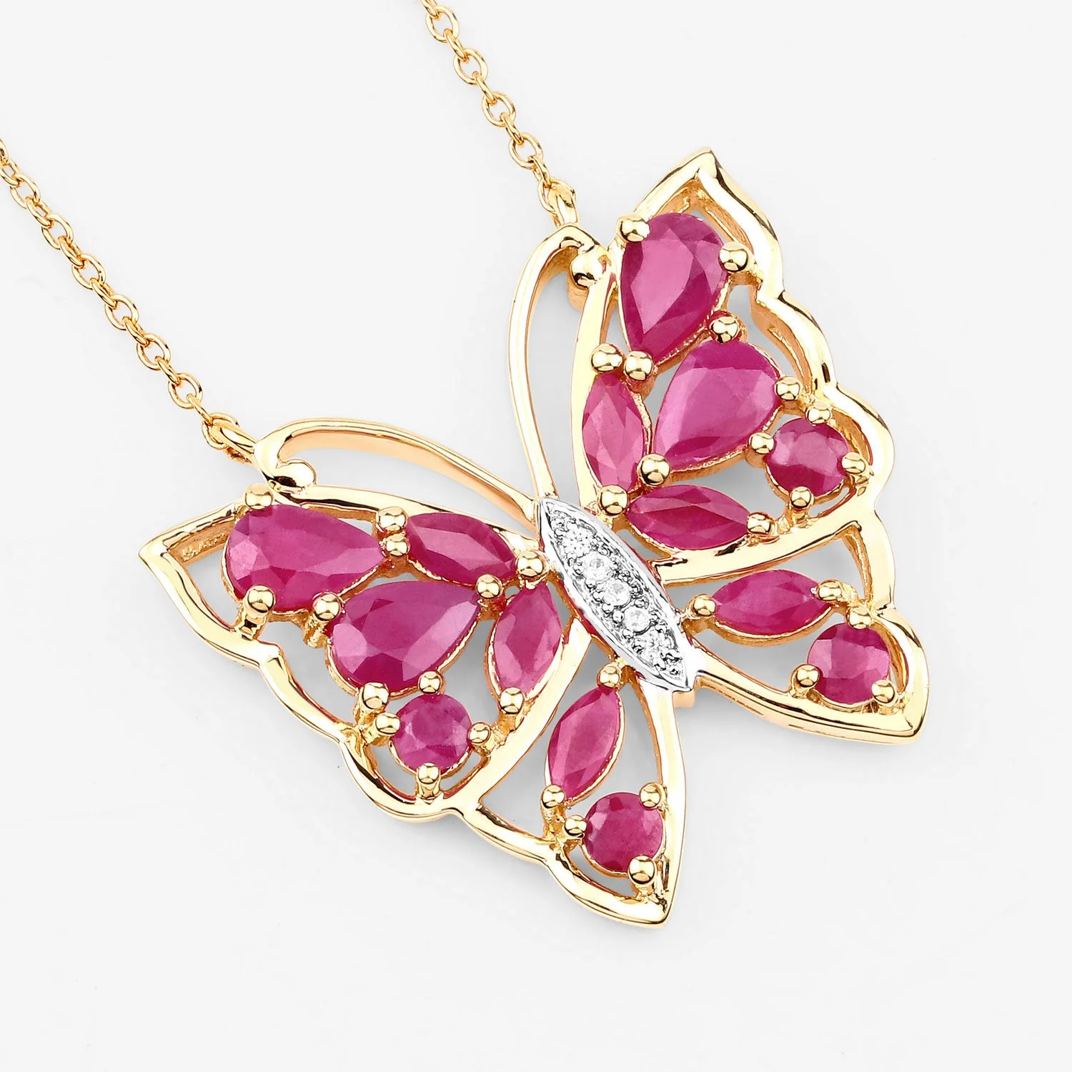 2.88 Carat Genuine Ruby and White Zircon .925 Sterling Silver Necklace - Image 4