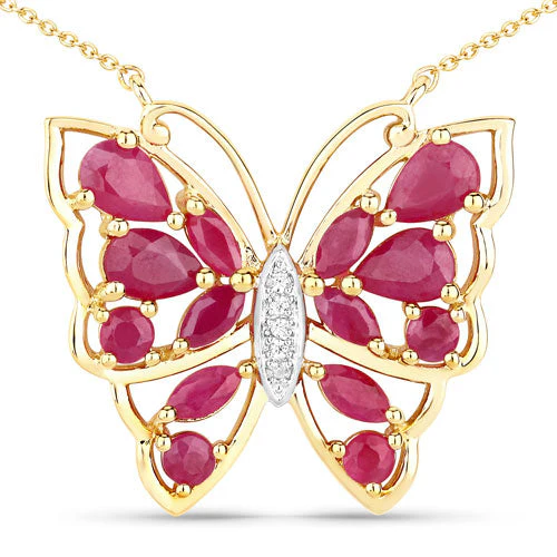 2.88 Carat Genuine Ruby and White Zircon .925 Sterling Silver Necklace - Image 5