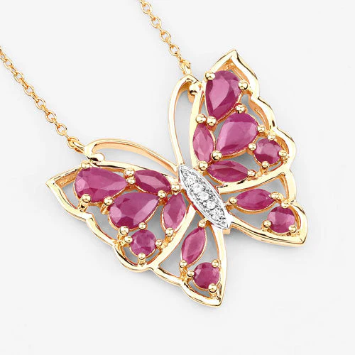 2.88 Carat Genuine Ruby and White Zircon .925 Sterling Silver Necklace - Image 8