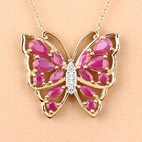 2.88 Carat Genuine Ruby and White Zircon .925 Sterling Silver Necklace - Image 9