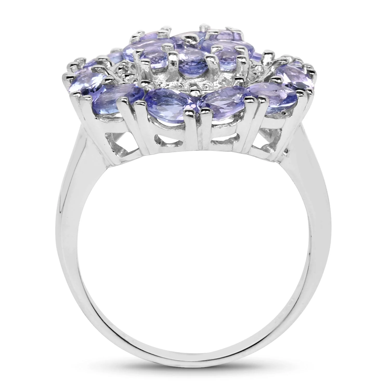 2.92 Carat Genuine Tanzanite .925 Sterling Silver Ring - Image 2