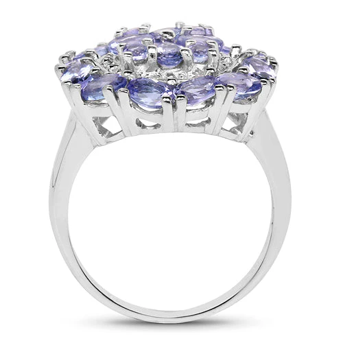 2.92 Carat Genuine Tanzanite .925 Sterling Silver Ring - Image 5