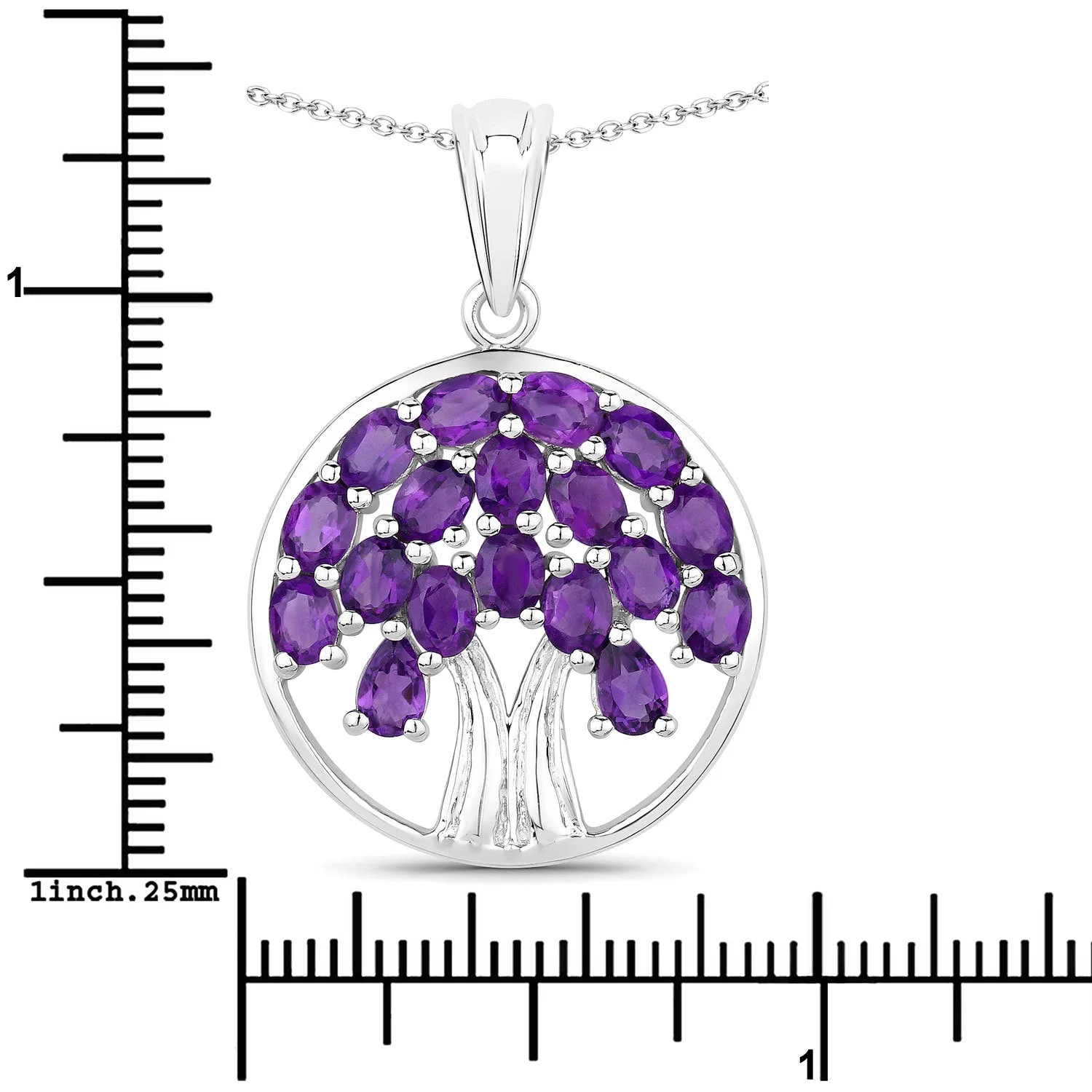 2.94 Carat Genuine Amethyst .925 Sterling Silver Pendant - Image 3