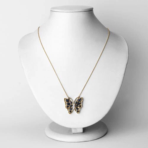 2.94 Carat Genuine Blue Sapphire and White Zircon .925 Sterling Silver Necklace - Image 6