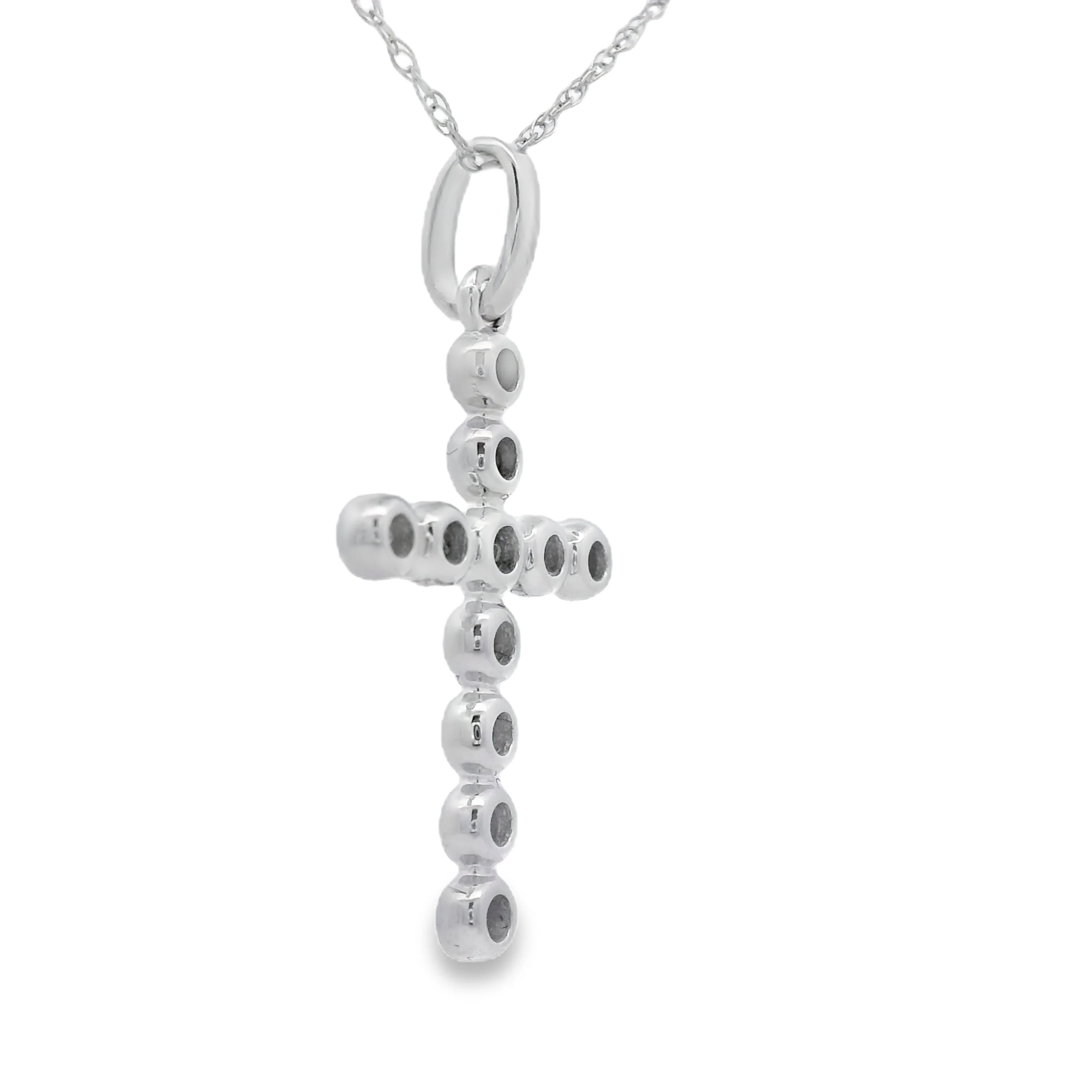 .20ct Diamond Cross Religious Pendant 14KT White Gold - Image 2