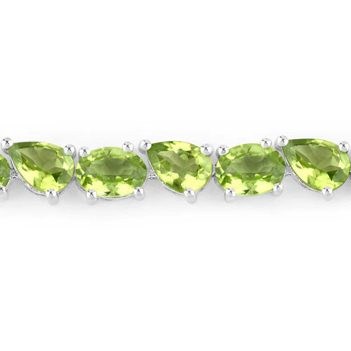 21.37 Carat Genuine Peridot .925 Sterling Silver Bracelet - Image 5