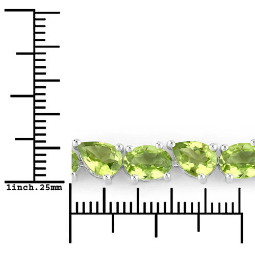 21.37 Carat Genuine Peridot .925 Sterling Silver Bracelet - Image 6