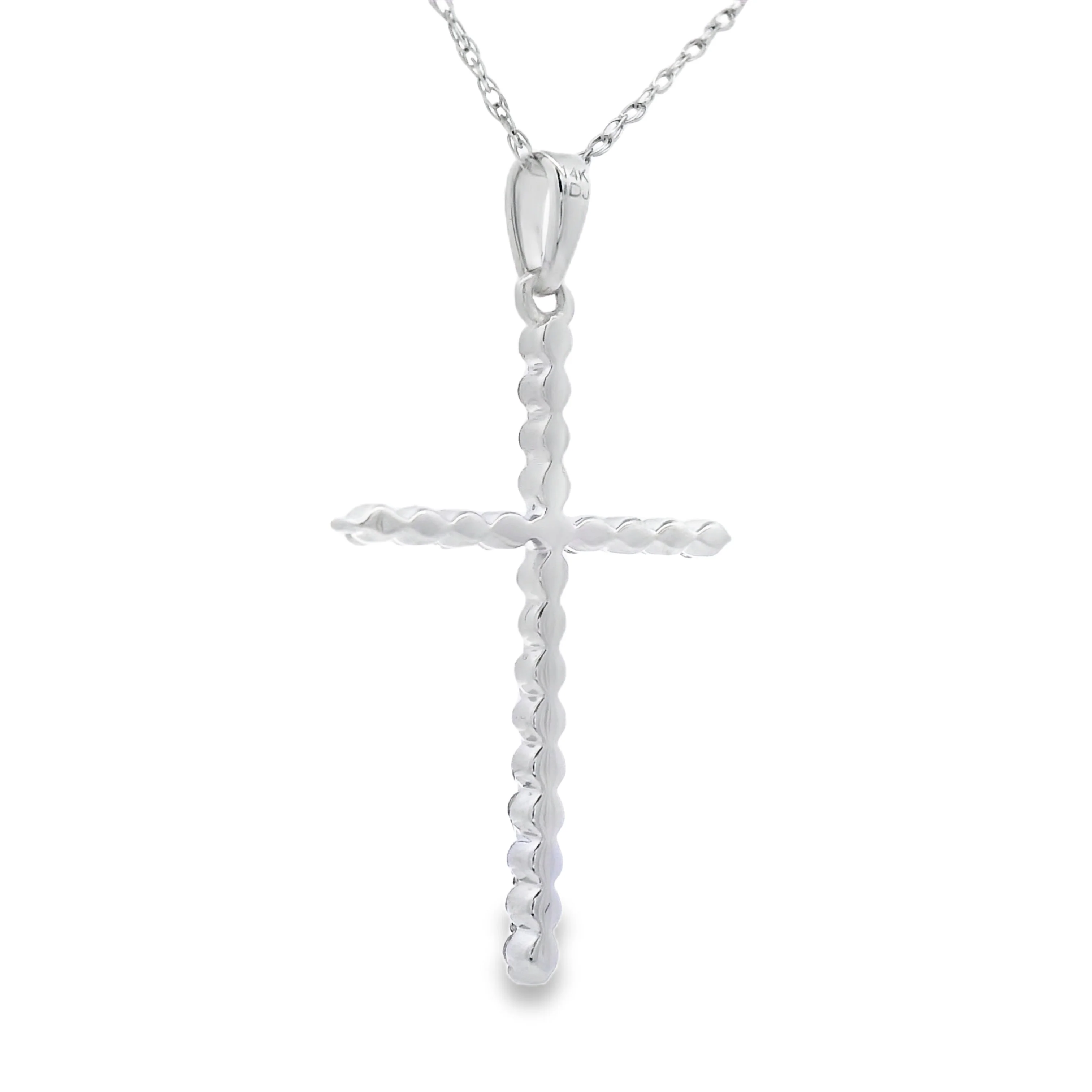 .21ct Diamond Cross Religious Pendant 14KT White Gold - Image 2