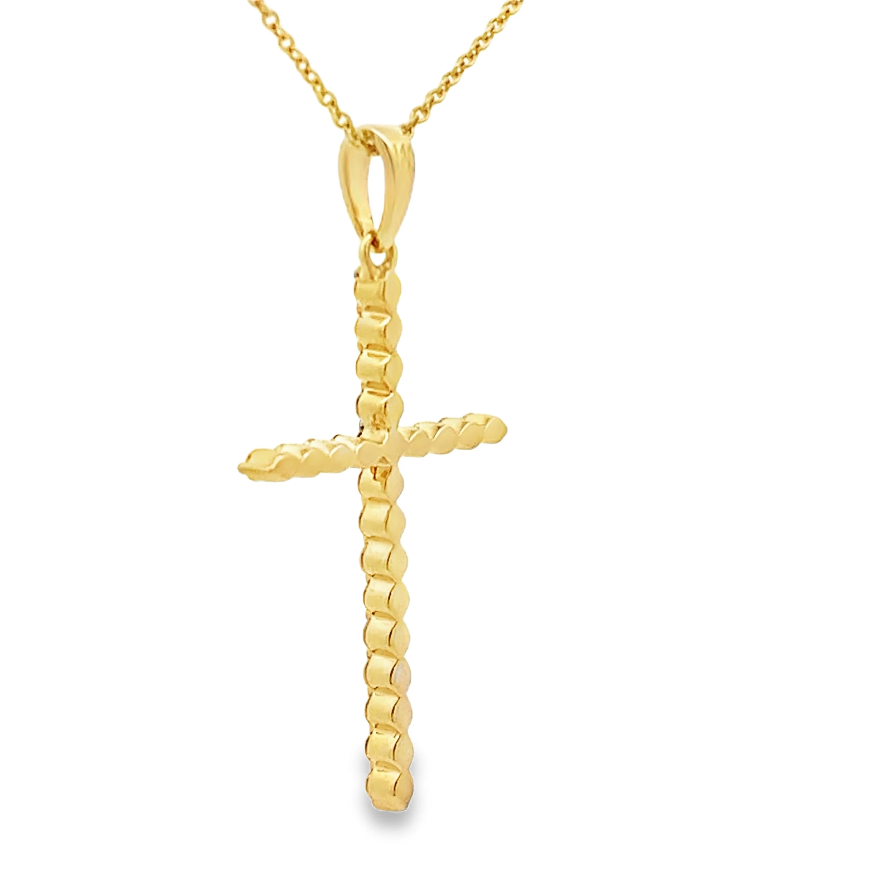 .21ct Diamond Cross Religious Pendant 14KT Yellow Gold - Image 2