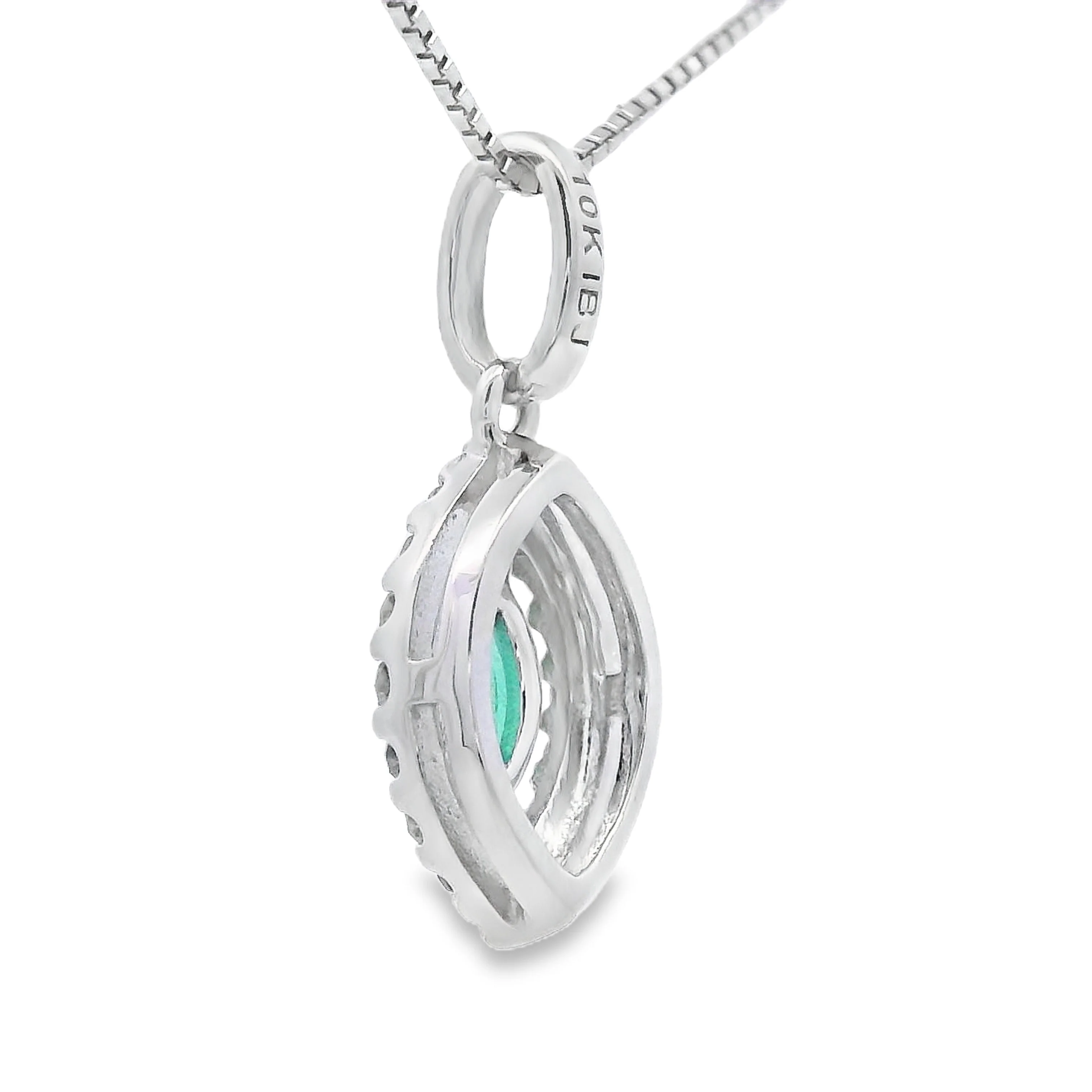 .21ct Emerald Diamond Fashion Pendants 10KT White Gold - Image 2