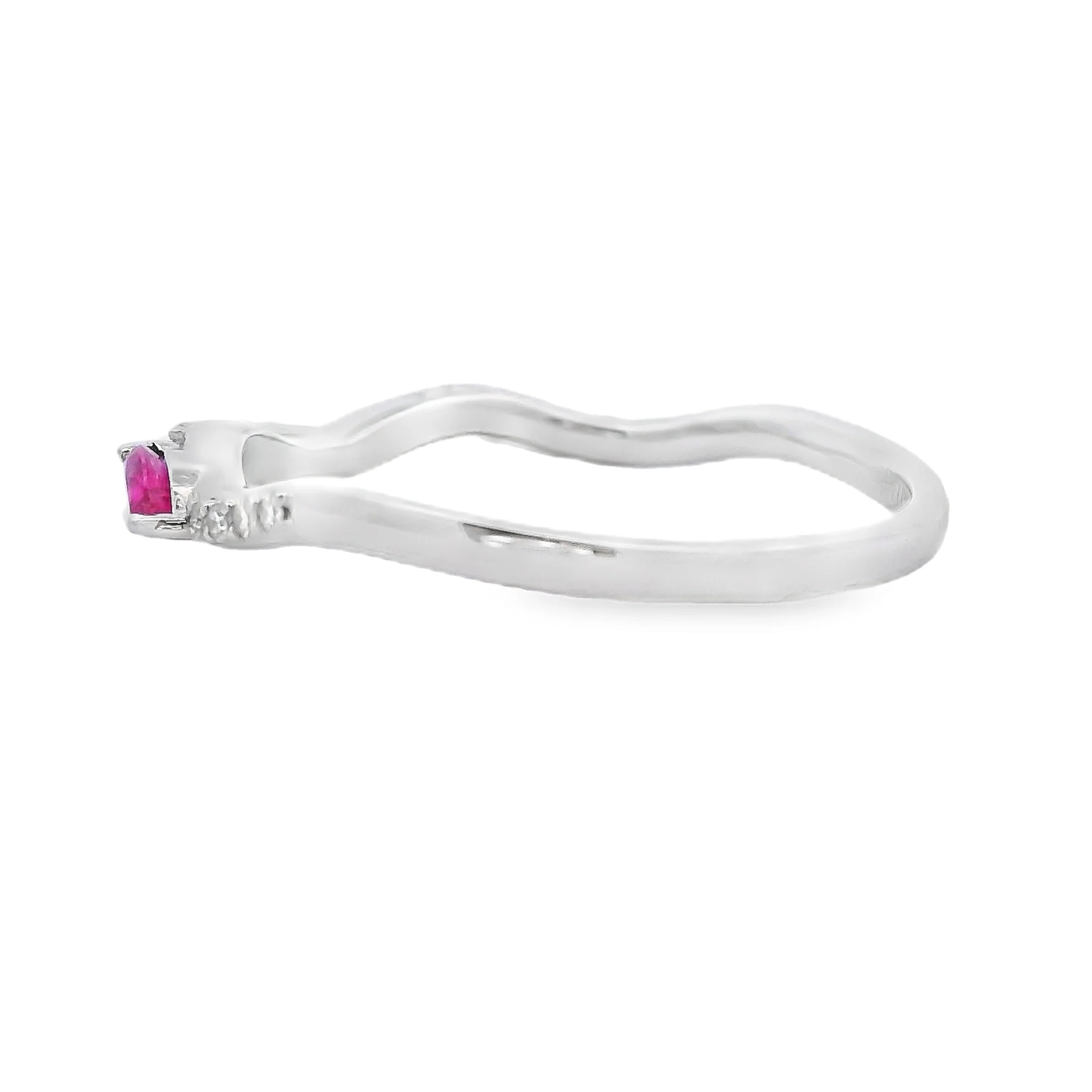 .21ct Ruby Diamond stackable band set 14KT White Gold - Image 2