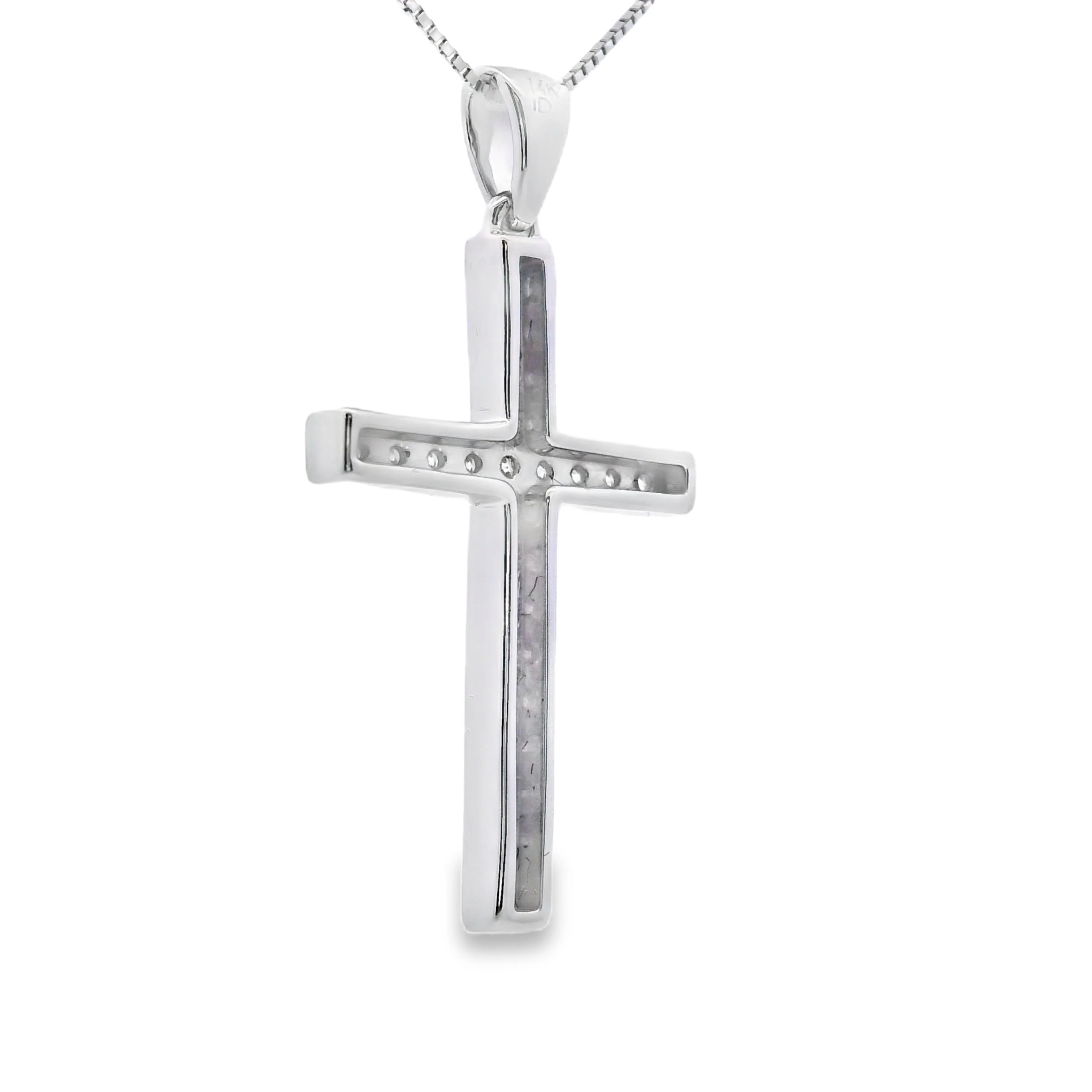 .22ct Diamond Cross Religious Pendant 14KT White Gold - Image 2