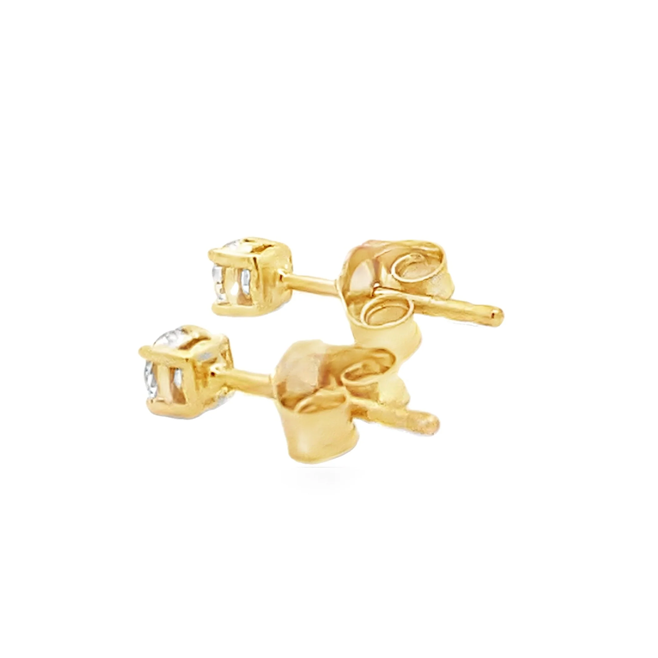 .25ct Lab Grown Diamond Stud Earrings 14KT Yellow Gold - Image 2