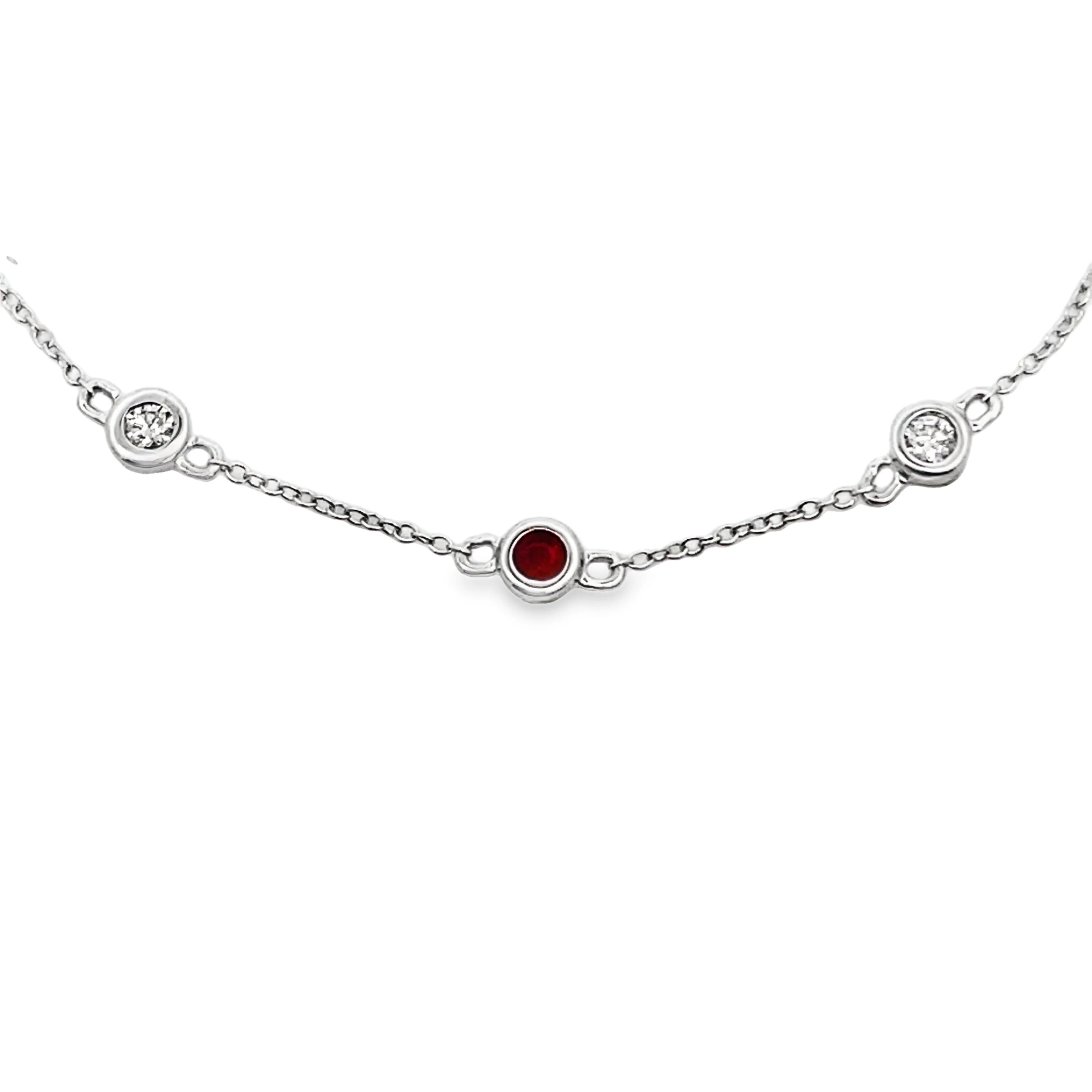 .25ct Ruby Diamond Bracelet 14KT White Gold - Image 2