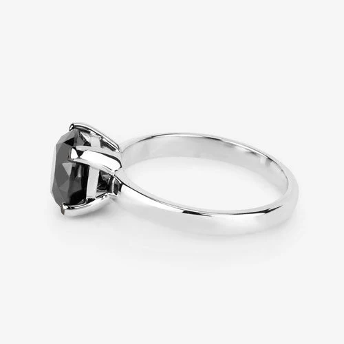 3.00 Carat Genuine Black Diamond 14K White Gold Ring - Image 11