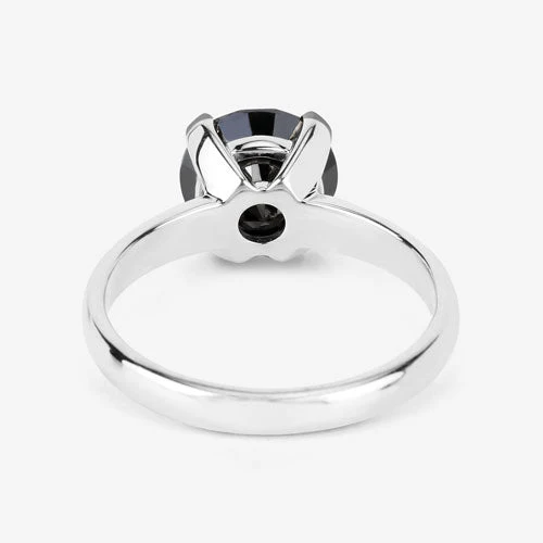 3.00 Carat Genuine Black Diamond 14K White Gold Ring - Image 12