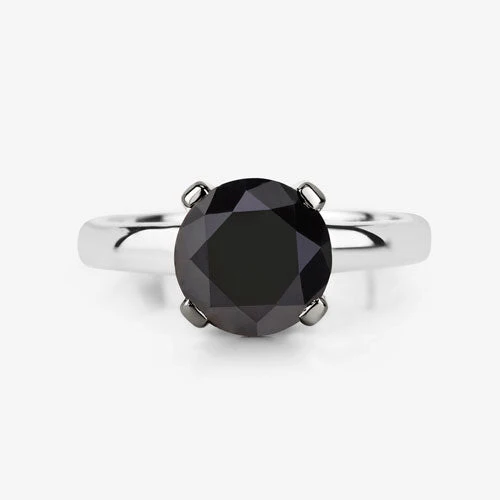 3.00 Carat Genuine Black Diamond 14K White Gold Ring - Image 13