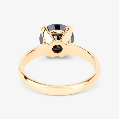 3.00 Carat Genuine Black Diamond 14K Yellow Gold Ring - Image 12