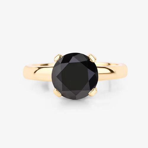 3.00 Carat Genuine Black Diamond 14K Yellow Gold Ring - Image 13