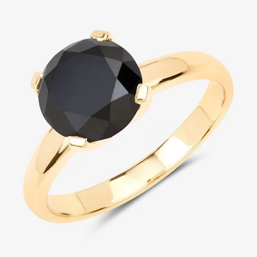 3.00 Carat Genuine Black Diamond 14K Yellow Gold Ring - Image 14