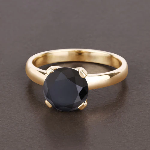 3.00 Carat Genuine Black Diamond 14K Yellow Gold Ring - Image 8