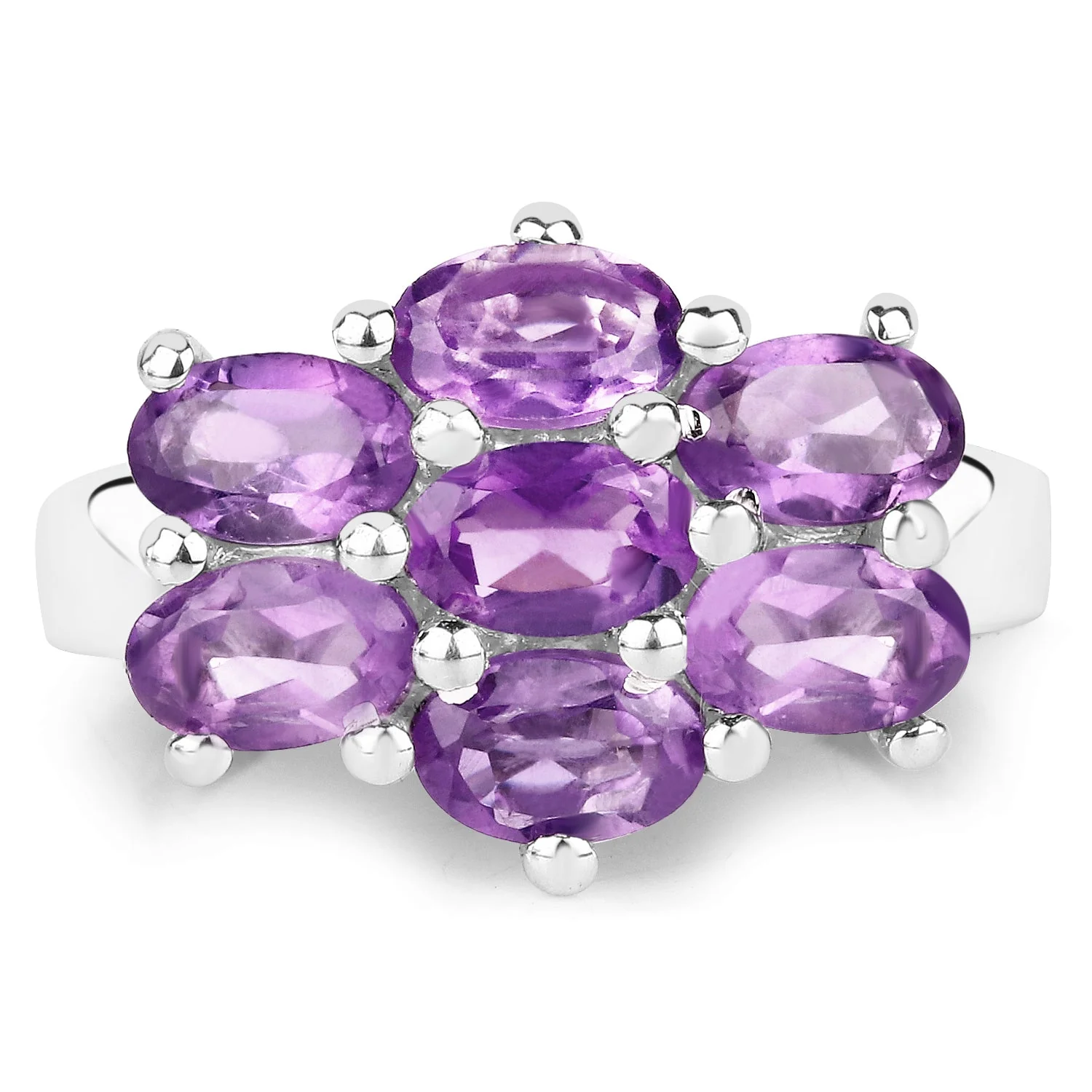3.01 Carat Genuine Amethyst .925 Sterling Silver Ring - Image 3
