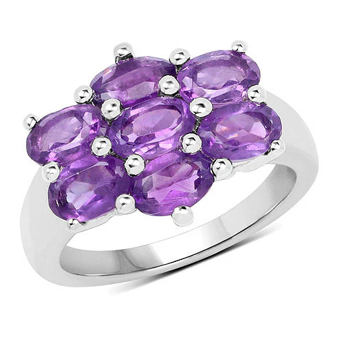 3.01 Carat Genuine Amethyst .925 Sterling Silver Ring - Image 4