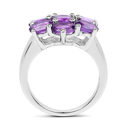 3.01 Carat Genuine Amethyst .925 Sterling Silver Ring - Image 5