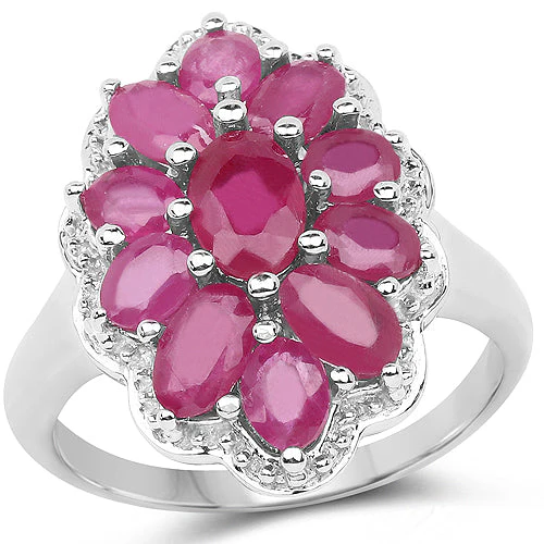 3.05 Carat Glass Filled Ruby .925 Sterling Silver Ring - Image 4
