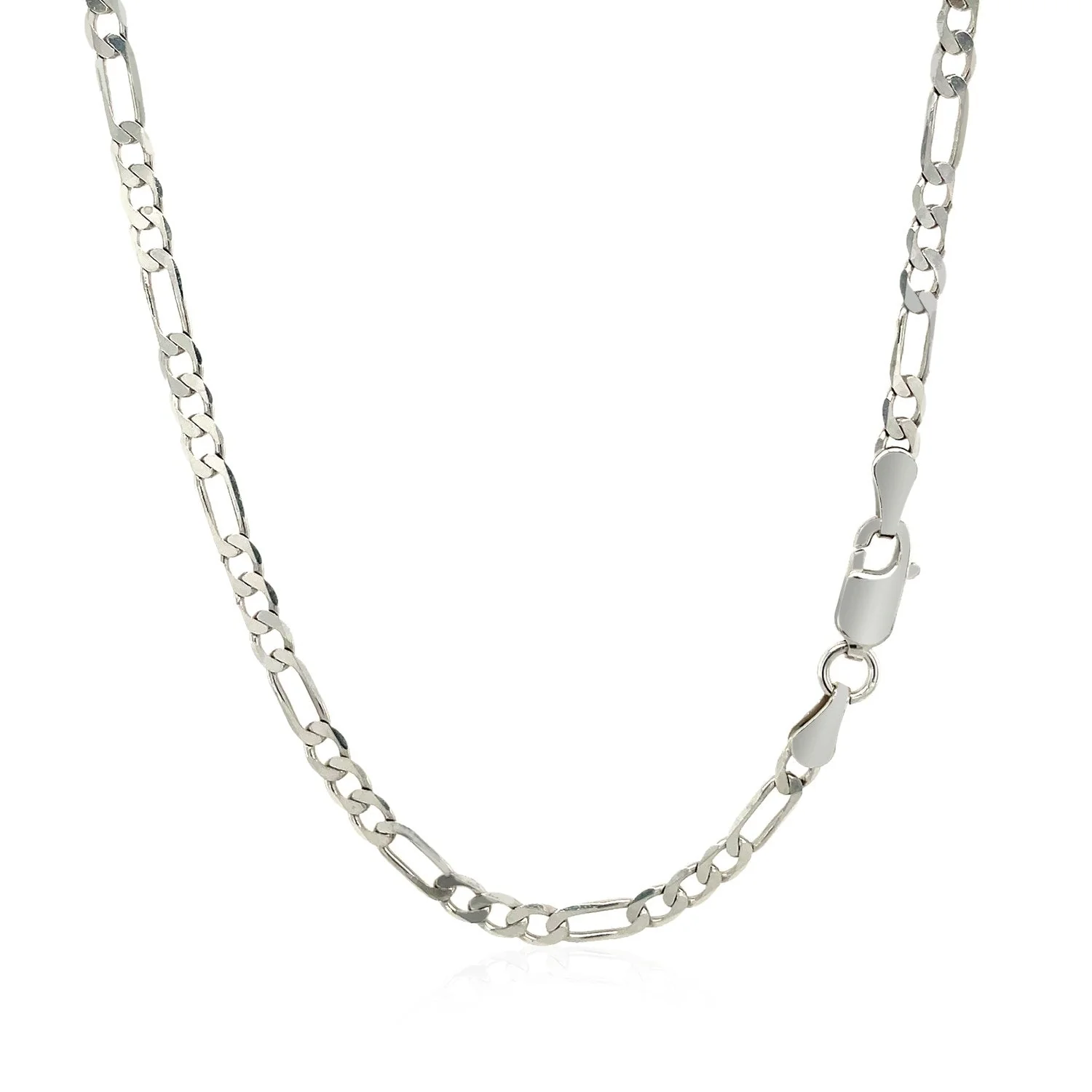 3.0mm 14k White Gold Solid Figaro Chain - Image 10
