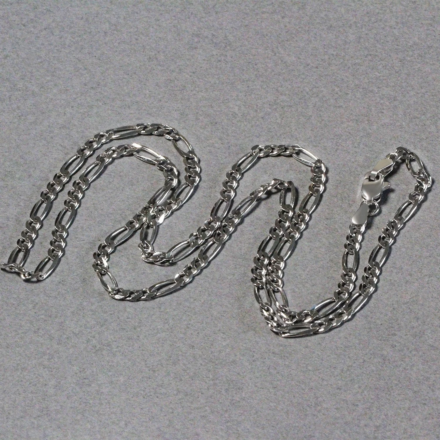 3.0mm 14k White Gold Solid Figaro Chain - Image 12