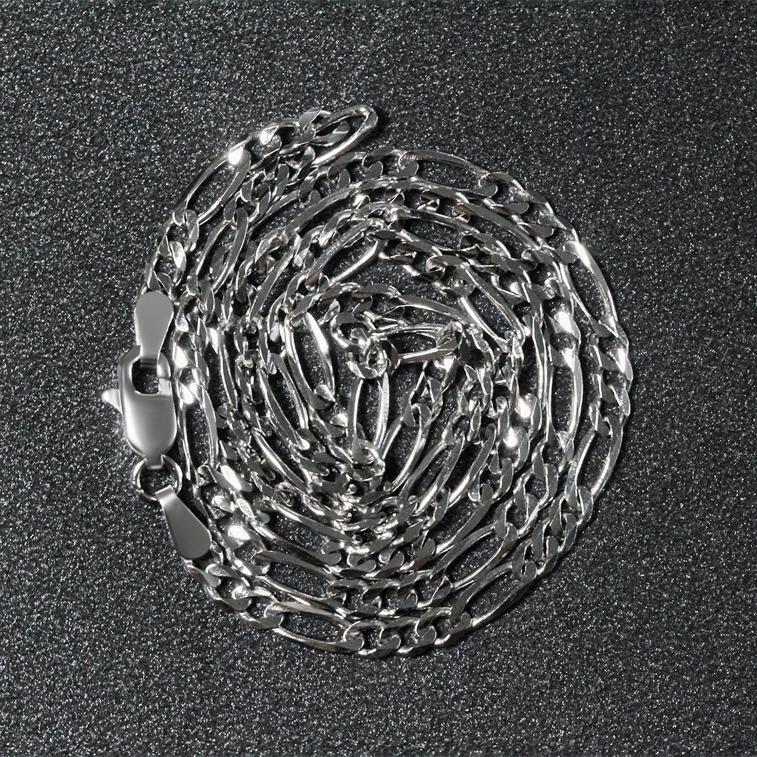 3.0mm 14k White Gold Solid Figaro Chain - Image 13