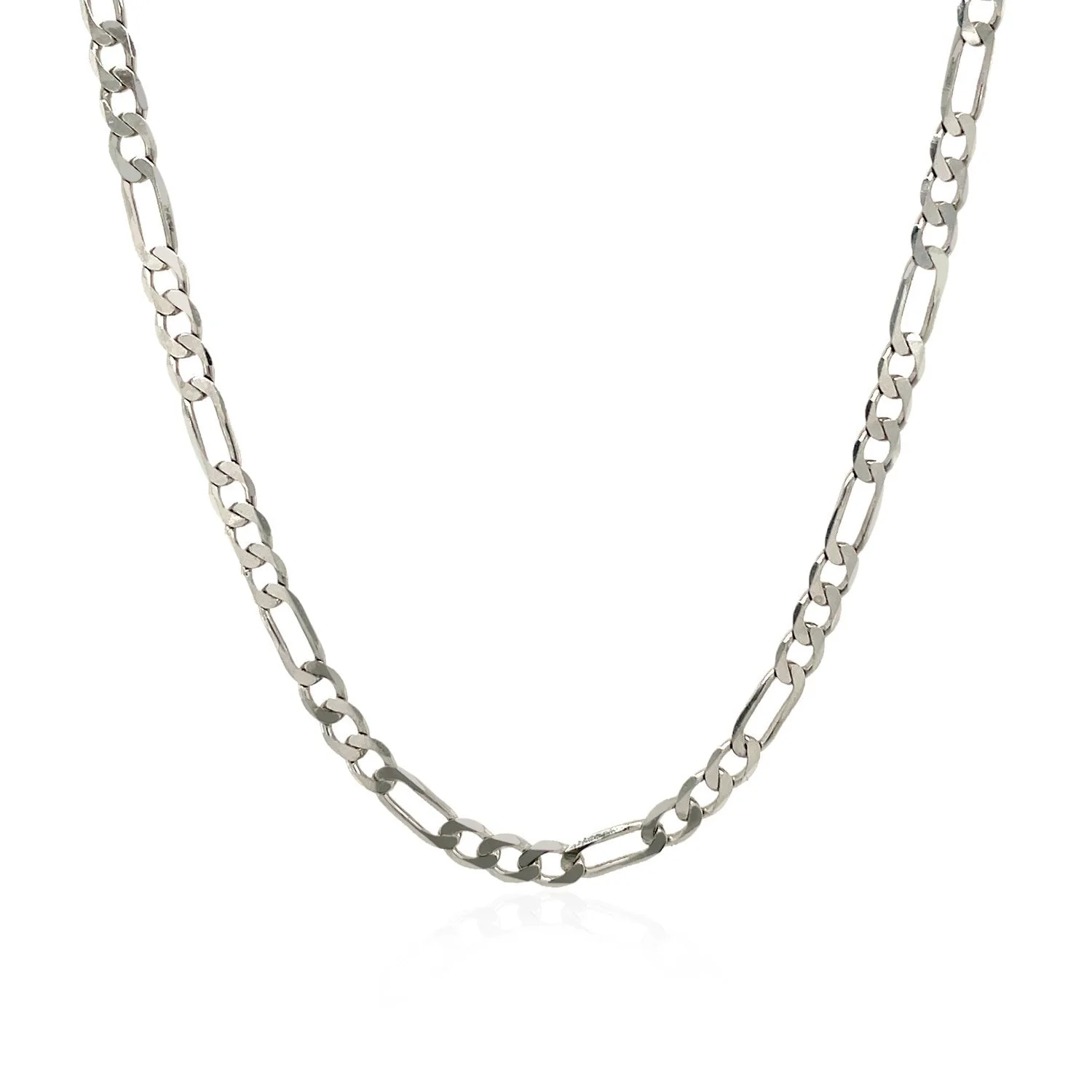 3.0mm 14k White Gold Solid Figaro Chain - Image 2