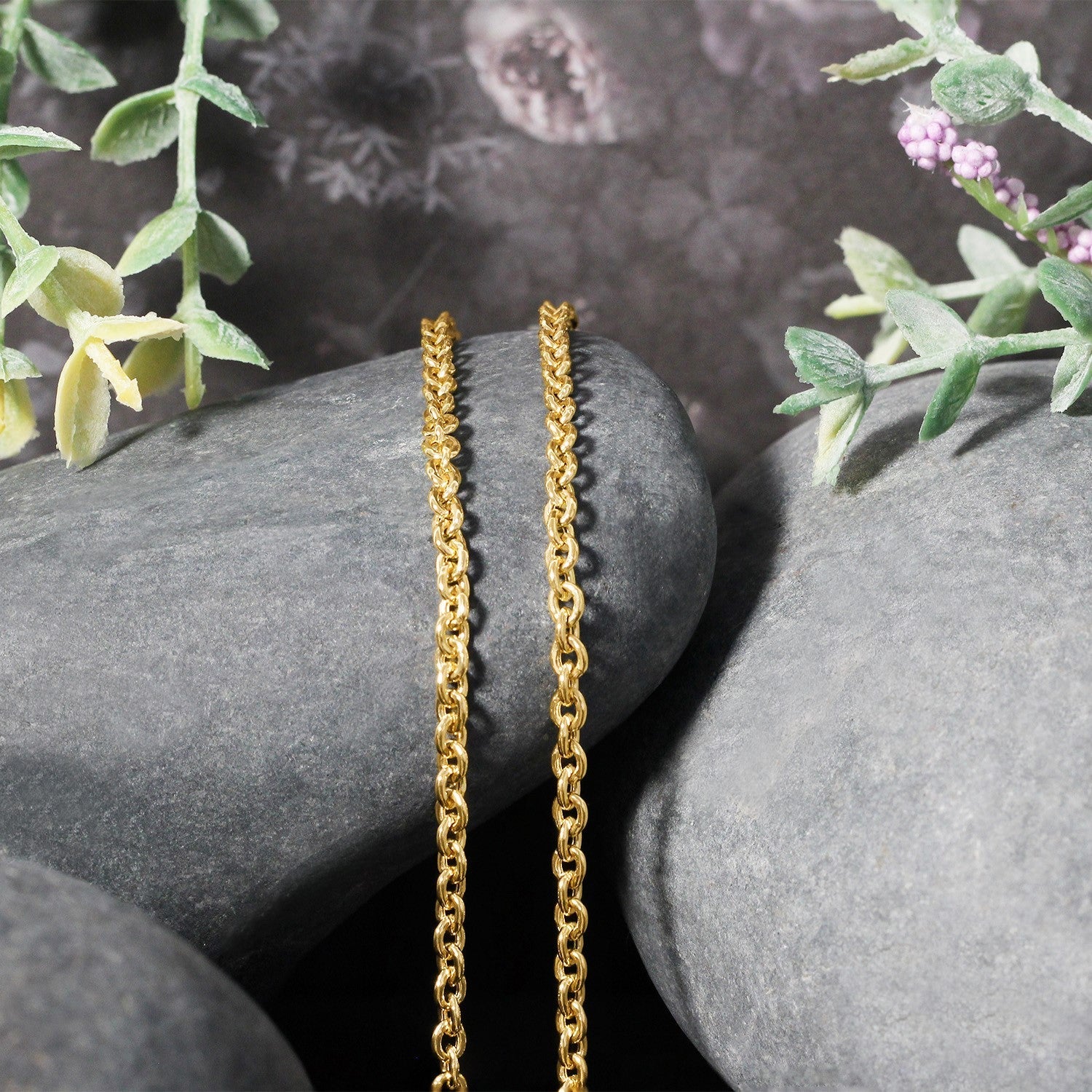 3.0mm 14k Yellow Gold Forsantina Lite Cable Link Chain - Image 10