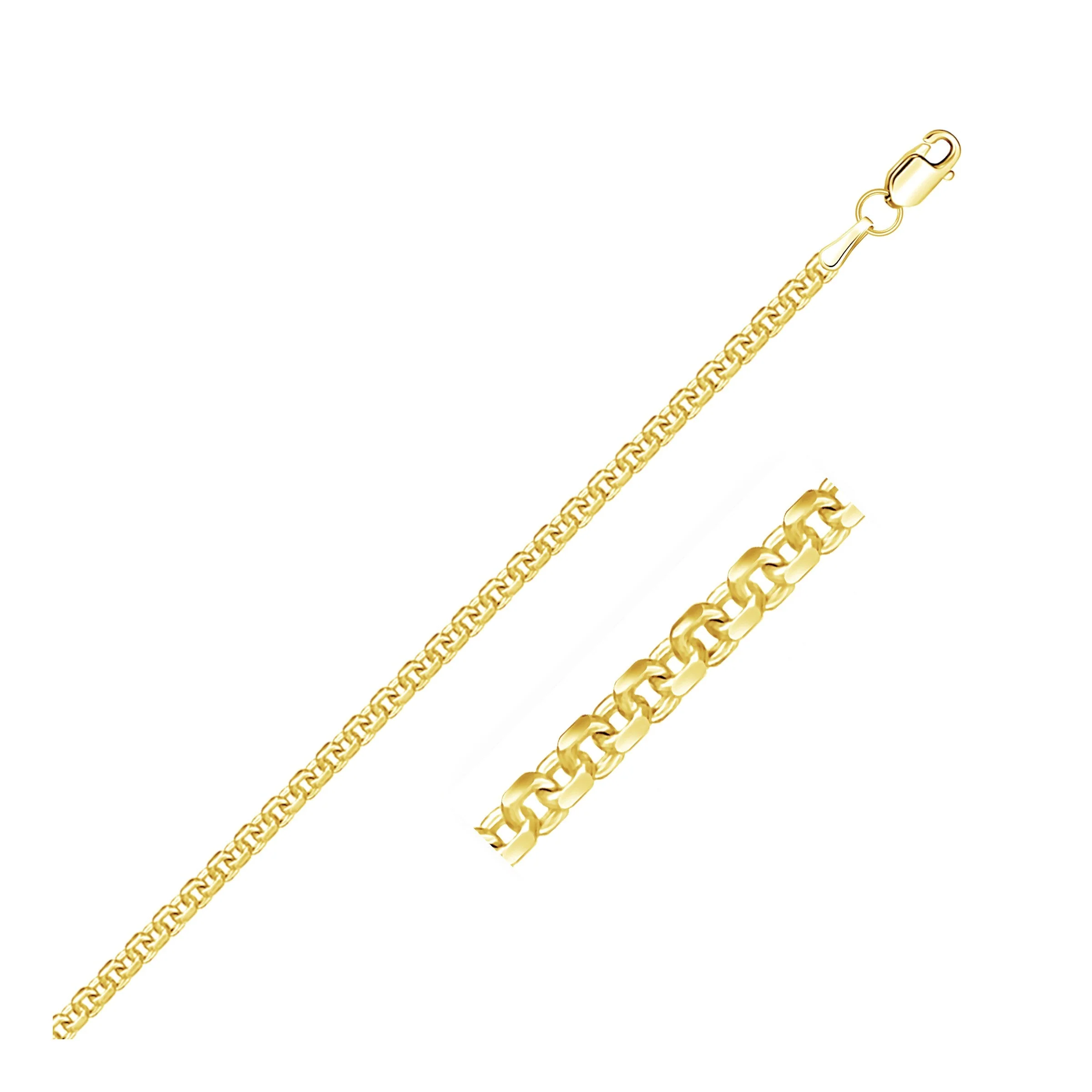 3.0mm 14k Yellow Gold Forsantina Lite Cable Link Chain - Image 7
