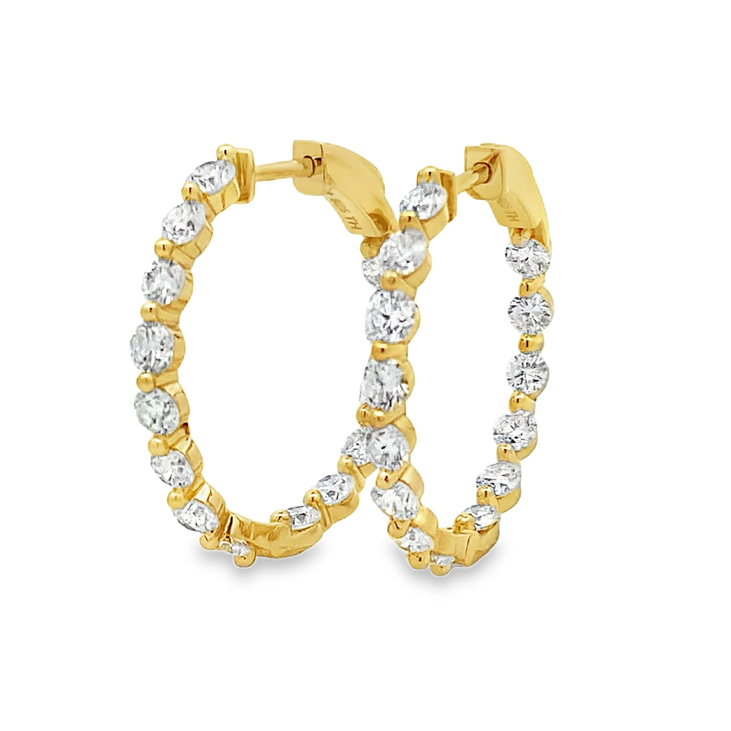 3.10ct Lab Grown Diamond Hoop Earrings Sterling Silver - Image 2