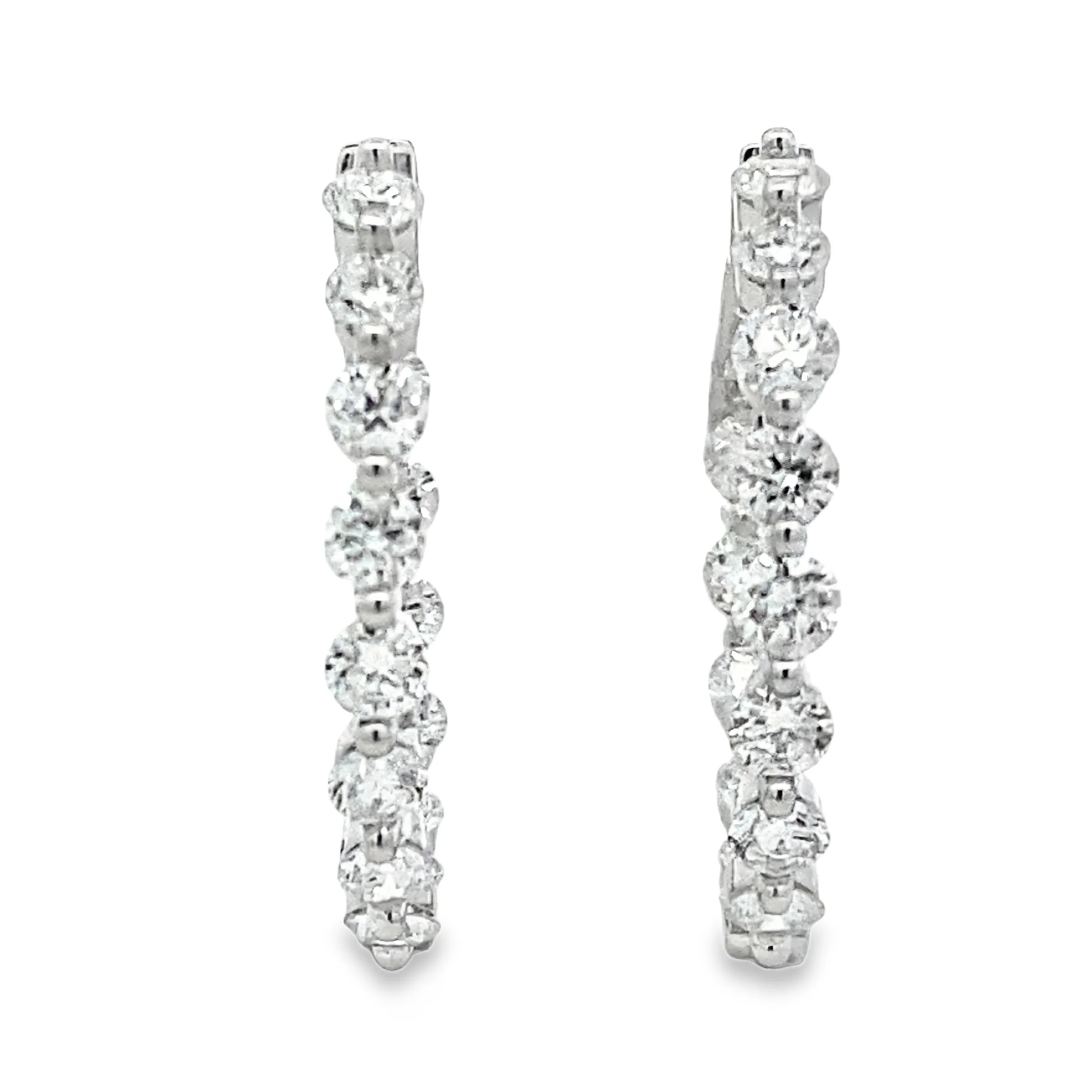 3.10ct Lab Grown Diamond Hoop Earrings Sterling Silver