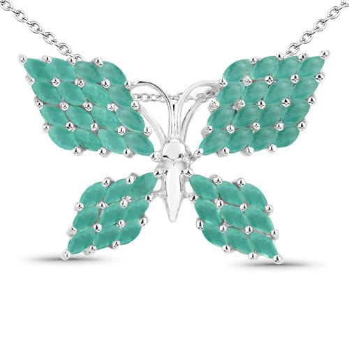 3.12 Carat Genuine Emerald .925 Sterling Silver Pendant - Image 3