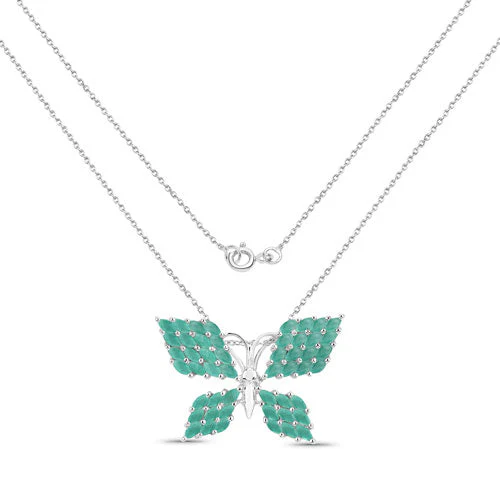 3.12 Carat Genuine Emerald .925 Sterling Silver Pendant - Image 4