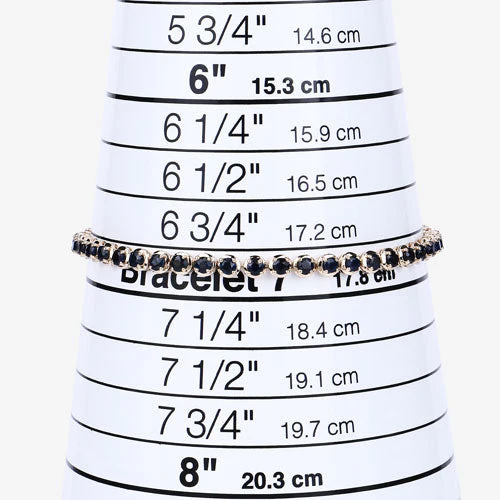 3.13 Carat Genuine Blue Sapphire 14K Yellow Gold Bracelet - Image 9