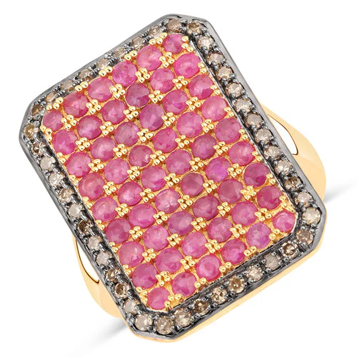 3.14 Carat Genuine Ruby and TTLB Diamond .925 Sterling Silver Ring - Image 2