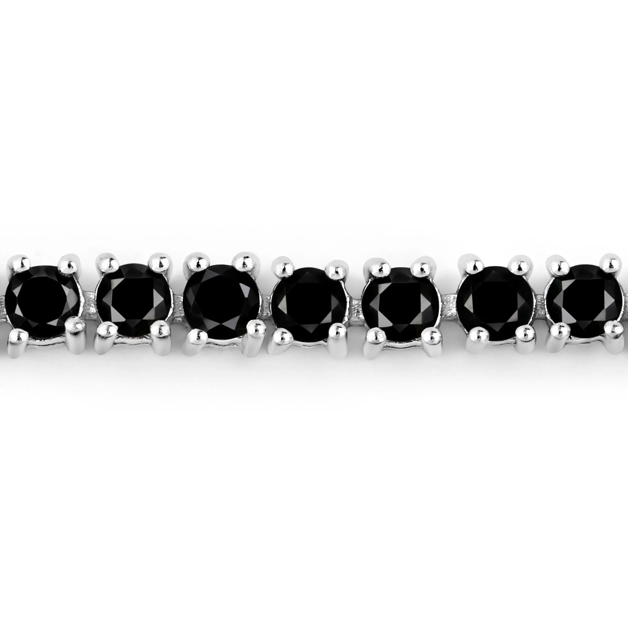 3.15 Carat Genuine Black Diamond .925 Sterling Silver Bracelet - Image 2